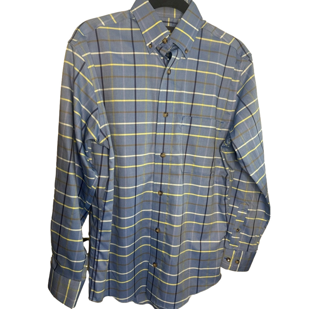 Cabela’s NWT Men’s Blue Plaid Button-Down Shirt Size S/P